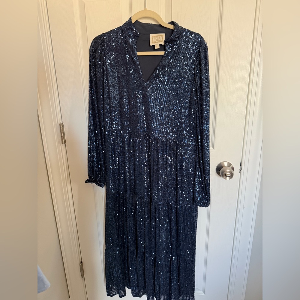 Sail to Sable Midnight Blue Sequin Dress